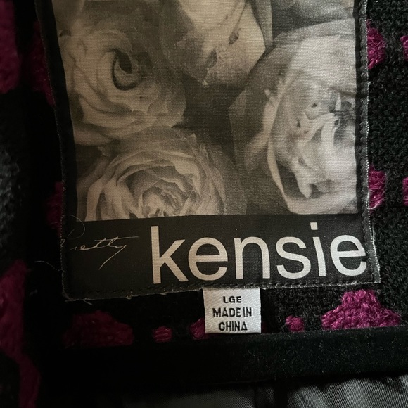 NWT Kensie coat with lace trim and bow on back size large - Picture 9 of 13